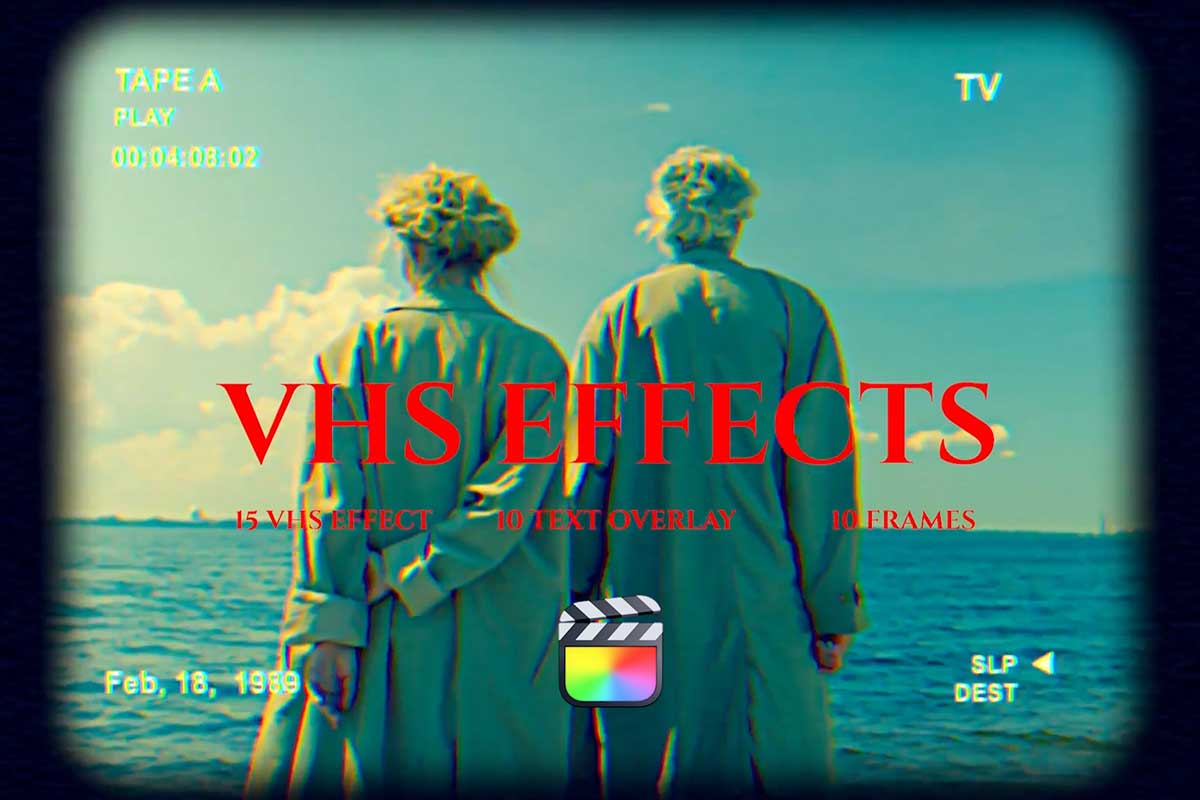 Fcpx插件 复古怀旧气息故障失真VHS风格颗粒噪点色差视频特效 Old VHS Effects插图