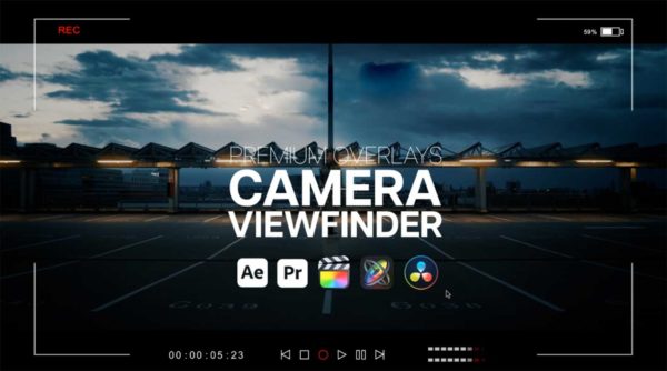 高级摄影相机取景框取景器视频后期剪辑叠加层AEP/MOGRT/MOV/PNG格式 Premium Overlays Camera Viewfinder