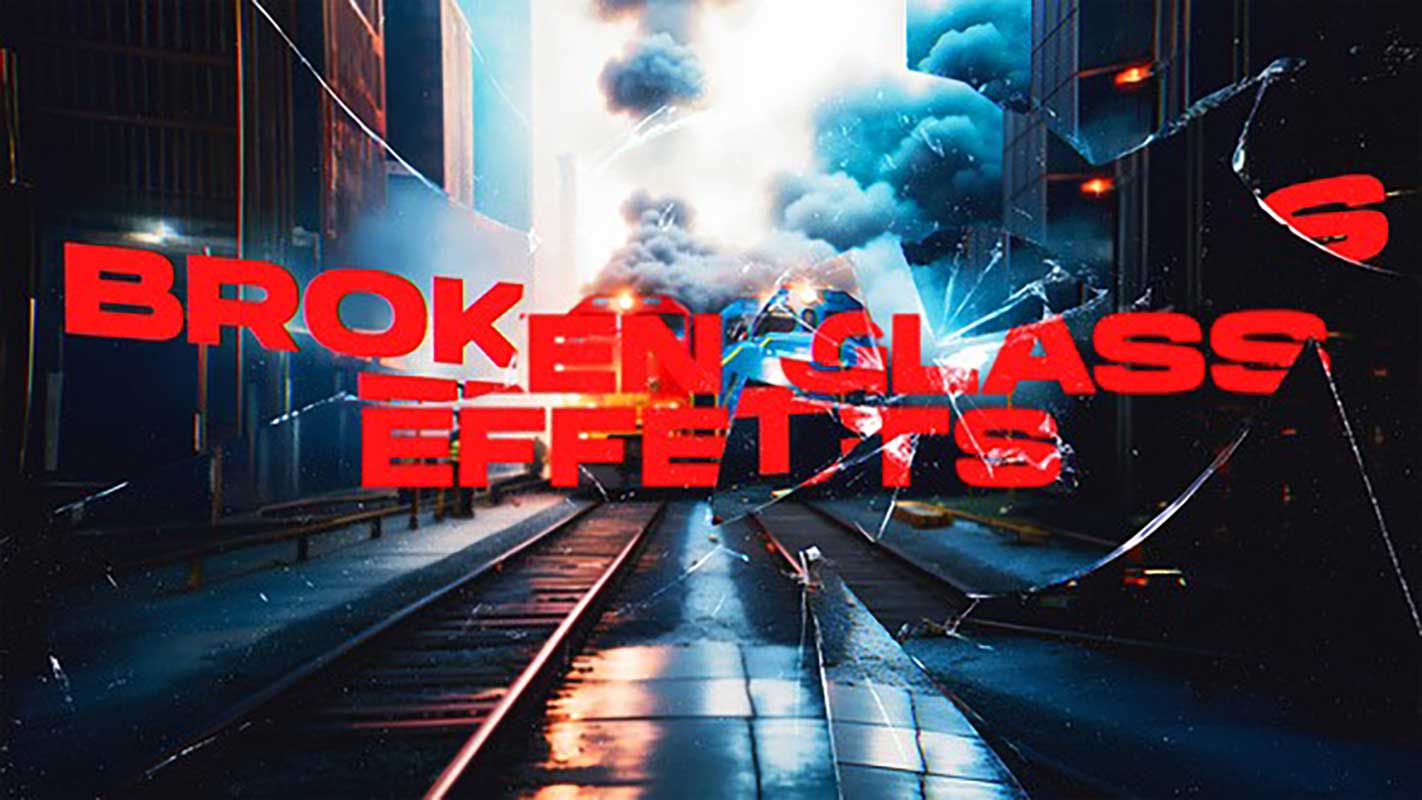 AE模板 潮流嘻哈说唱风玻璃破碎划痕纹理视频转场特效 Broken Glass Effects VOL. 2 | After Effects插图