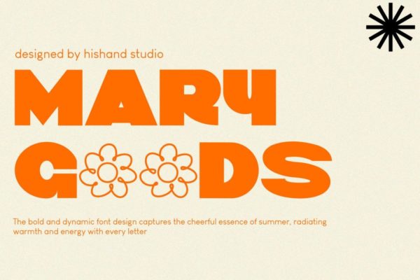 现代优雅波西米亚风粗体品牌LOGO海报杂志标题设计无衬线英文字体 MARY GOODS Sans Serif Font