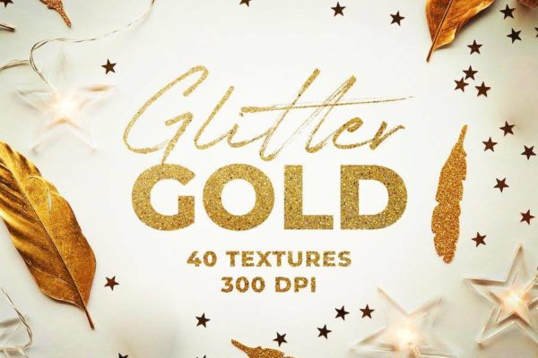 40款高清金光闪闪海报包装背景壁纸图片设计素材包 Gold Glitter Textures