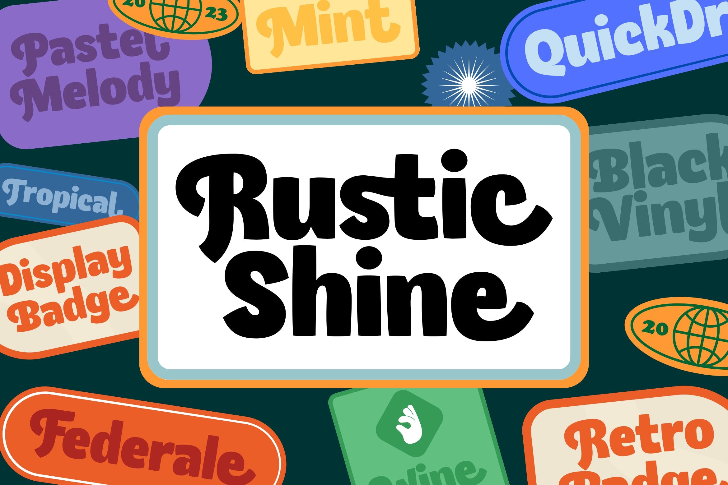 优雅复古杂志海报徽标设计无衬线英文字体安装包 Rustic Shine Retro Display Font插图