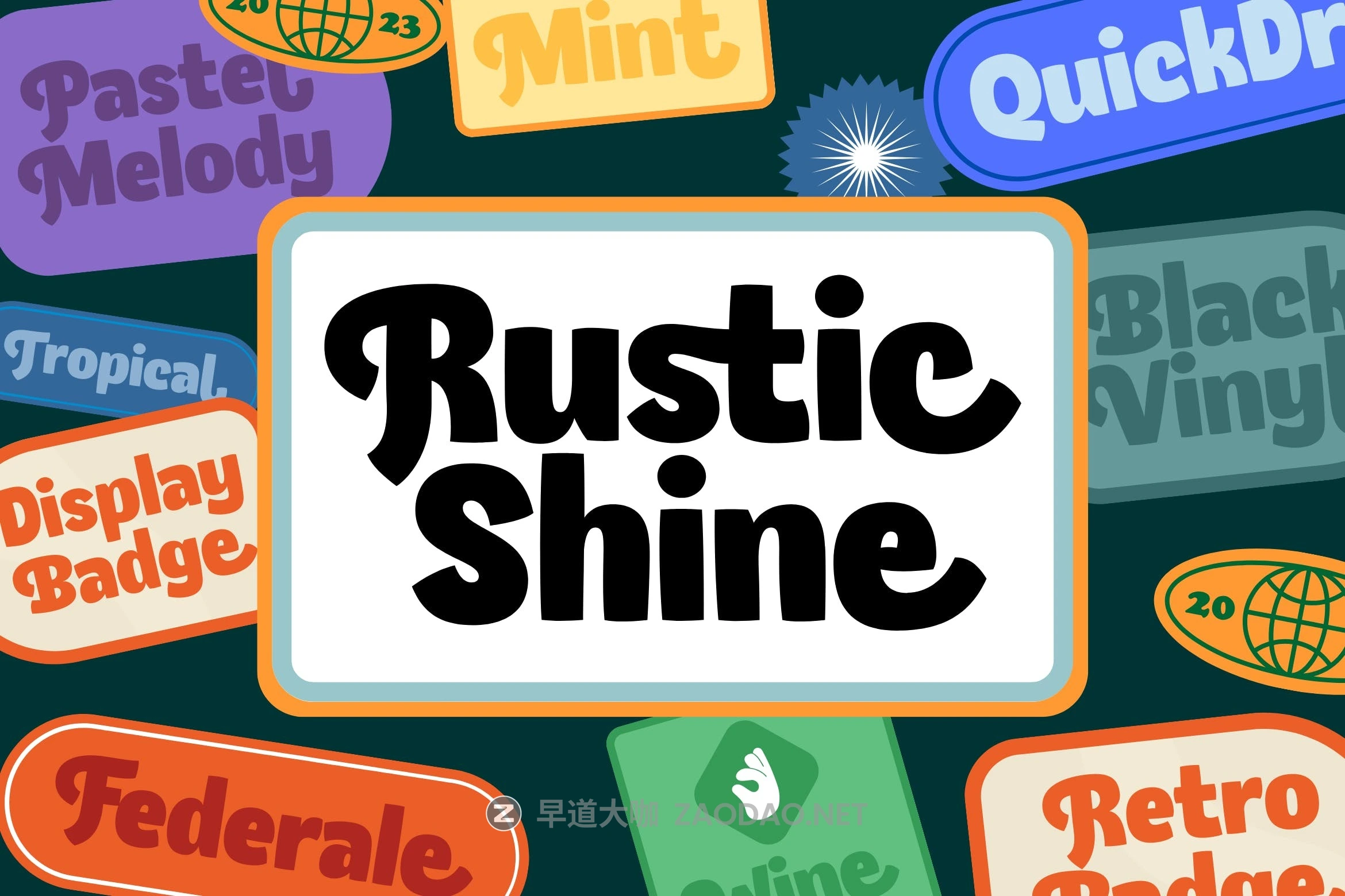 优雅复古杂志海报徽标设计无衬线英文字体安装包 Rustic Shine Retro Display Font插图 优雅复古杂志海报徽标设计无衬线英文字体安装包 Rustic Shine Retro Display Font插图