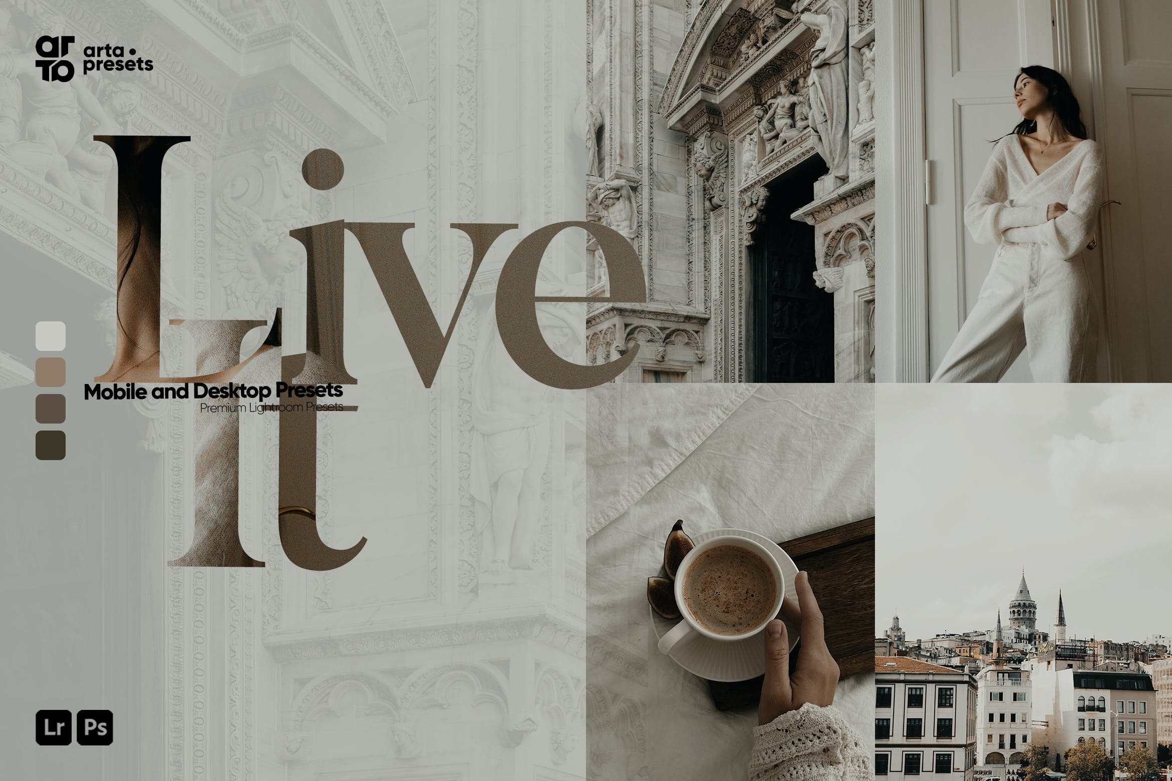 现代灯光室效果旅行摄影照片调色LR预设素材包 ARTA – Live It Presets for Lightroom插图