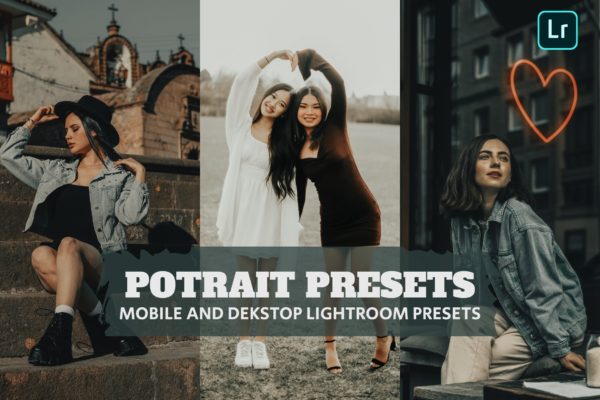 现代灯光室内效果旅行博主摄影照片调色LR预设包 Potrait Presets Lightroom Presets Dekstop Mobile