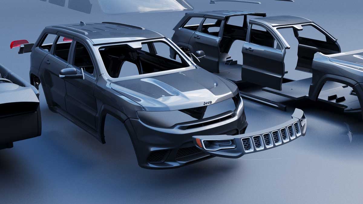 吉普Jeep大切诺基越野车SUV汽车3D模型设计素材 Jeep Grand Cherokee Trackhawk – 3D Print Model插图15