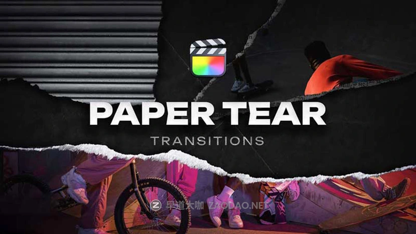 Fcpx插件 50组嘻哈说唱风纸张撕裂纹理拼贴艺术视频转场过渡预设 50 Paper Tear Transitions for Final Cut Pro插图 Fcpx插件 50组嘻哈说唱风纸张撕裂纹理拼贴艺术视频转场过渡预设 50 Paper Tear Transitions for Final Cut Pro插图