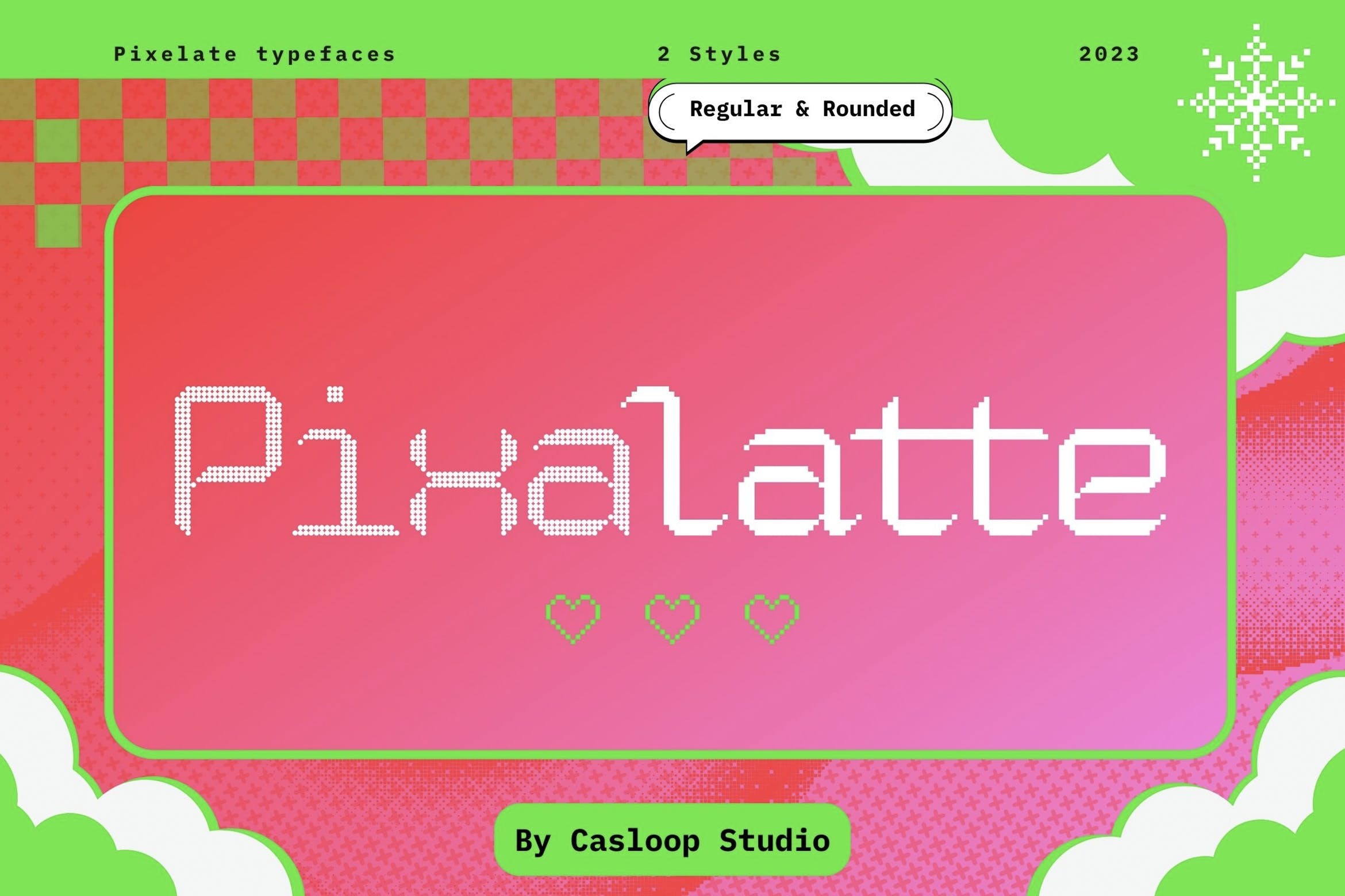 现代复古品牌海报徽标设计无衬线英文字体安装包 Cas Pixalatte插图