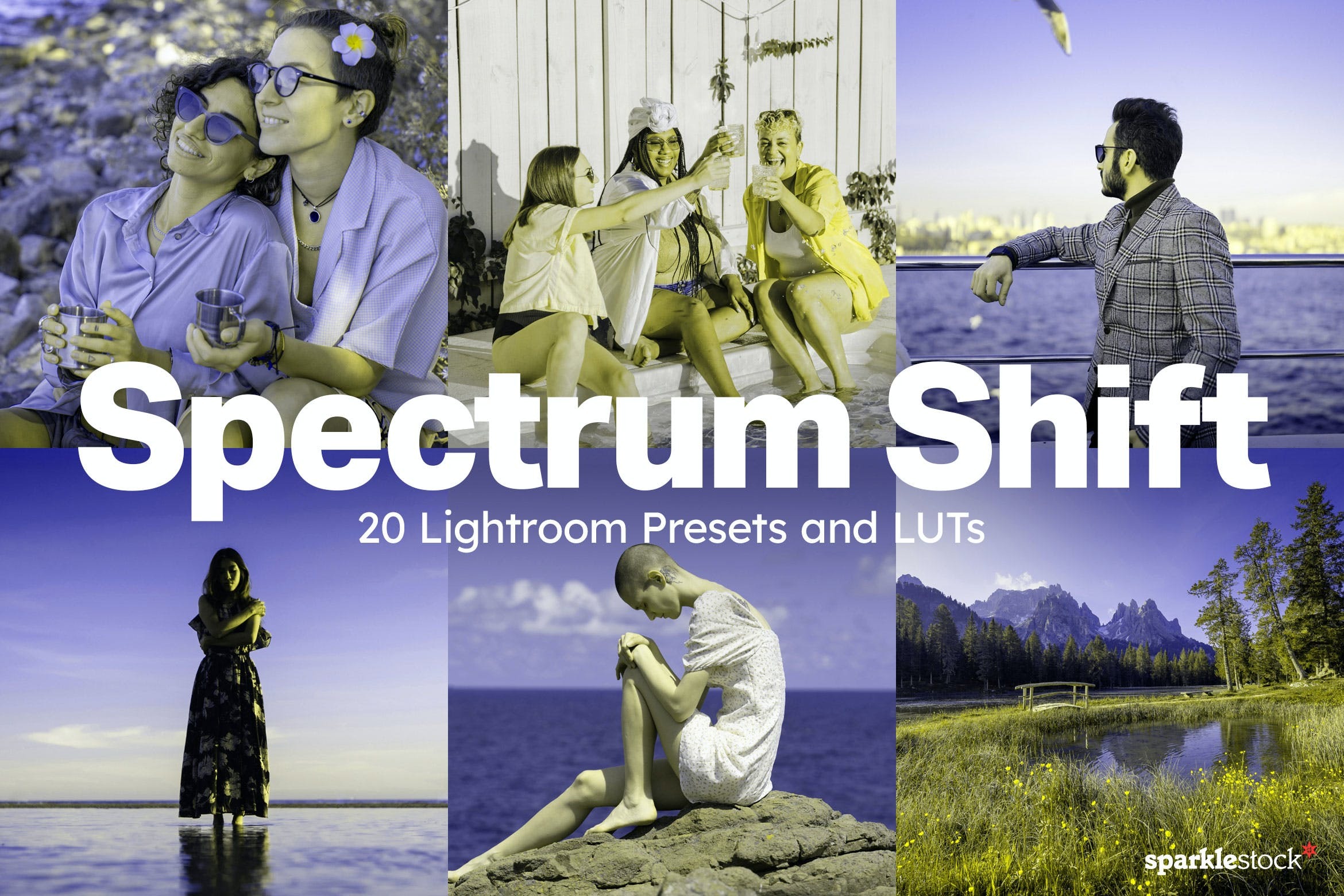 20组复古时髦电影音乐视频摄影照片调色LR预设素材包 20 Spectrum Shift Lightroom Presets and LUTs插图