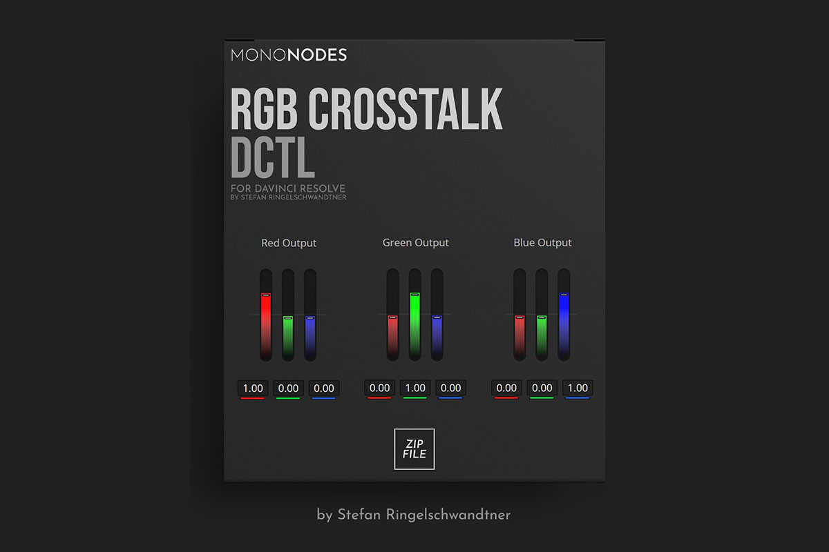 达芬奇RGB串扰混合器电影胶片模拟视频调色DCTL节点预设 Mononodes – RGB Crosstalk DCTL插图
