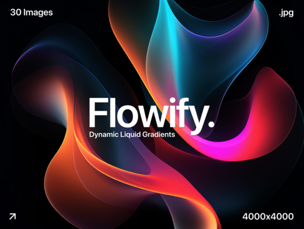 30款时尚飘带流体渐变光影科技抽象艺术海报高清背景图片设计素材 Flowify – Dynamic Liquid Gradients