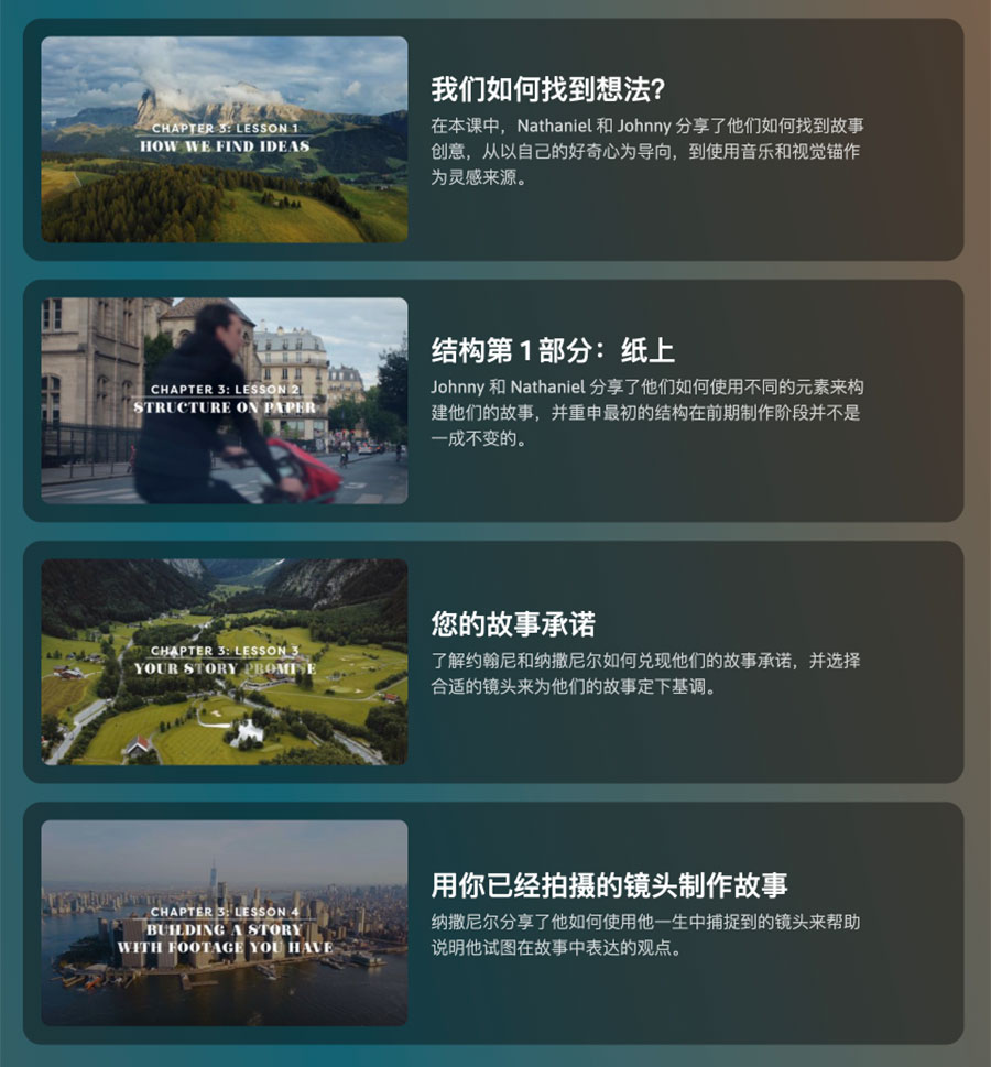 大神课程 旅行视觉叙事艺术故事逻辑编辑摄影后期制作视频课程 Visual Storytelling with Nathaniel Drew & Johnny Harris – Brighttrip插图3