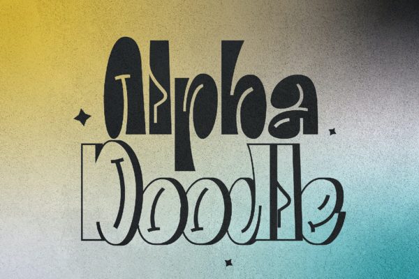 时尚品牌服装徽标设计装饰涂鸦英文字体安装包 Alpha Doodle Graffiti Typeface