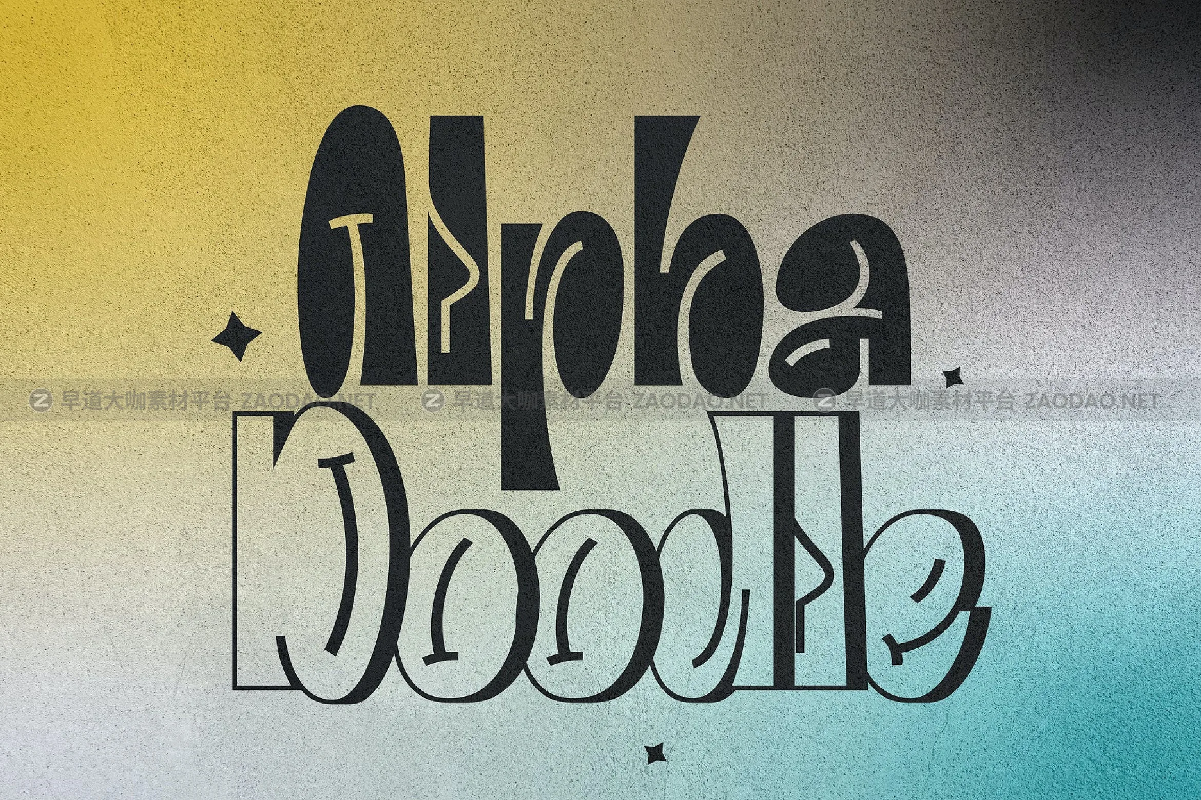 时尚品牌服装徽标设计装饰涂鸦英文字体安装包 Alpha Doodle Graffiti Typeface插图