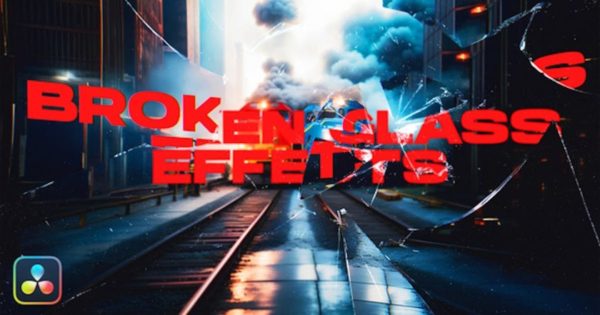 达芬奇素材 15组玻璃破碎视频转场特效包 Broken Glass Effects VOL. 2 DaVinci Resolve