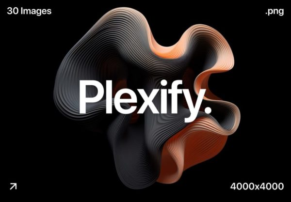 30款高清扭曲条纹纹理抽象艺术几何图形PNG免抠图设计素材 Plexify 30 High-Resolution Backgrounds