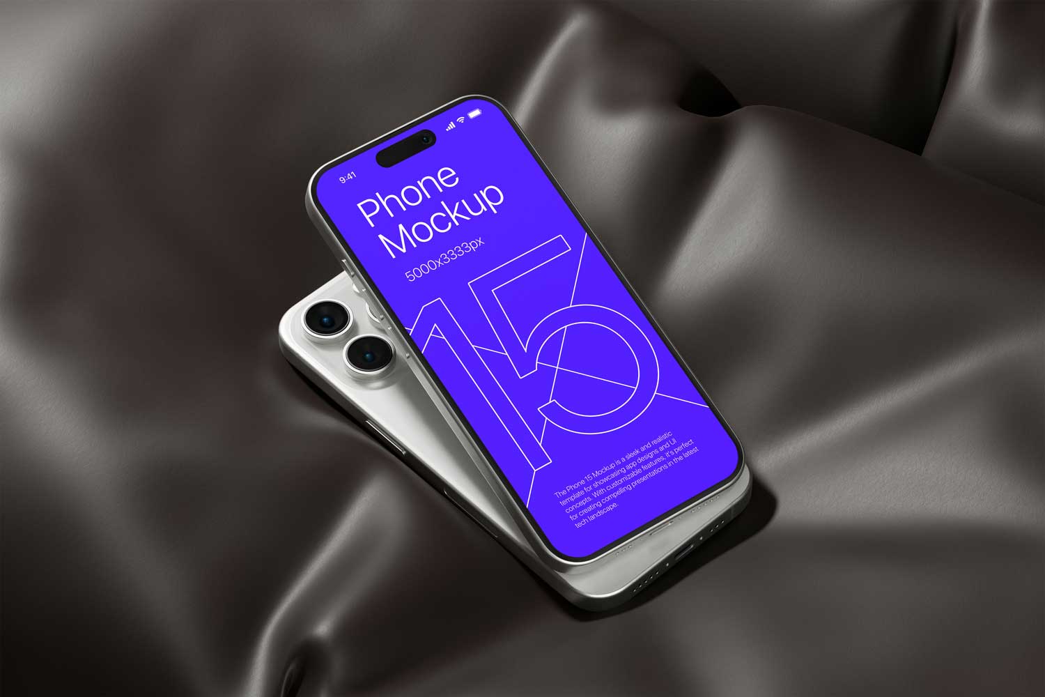 10暗黑工业风苹果iPhone 15 Pro作品集设计展示贴图PSD样机模板 iPhone 15 – App Presentation Mockup插图10