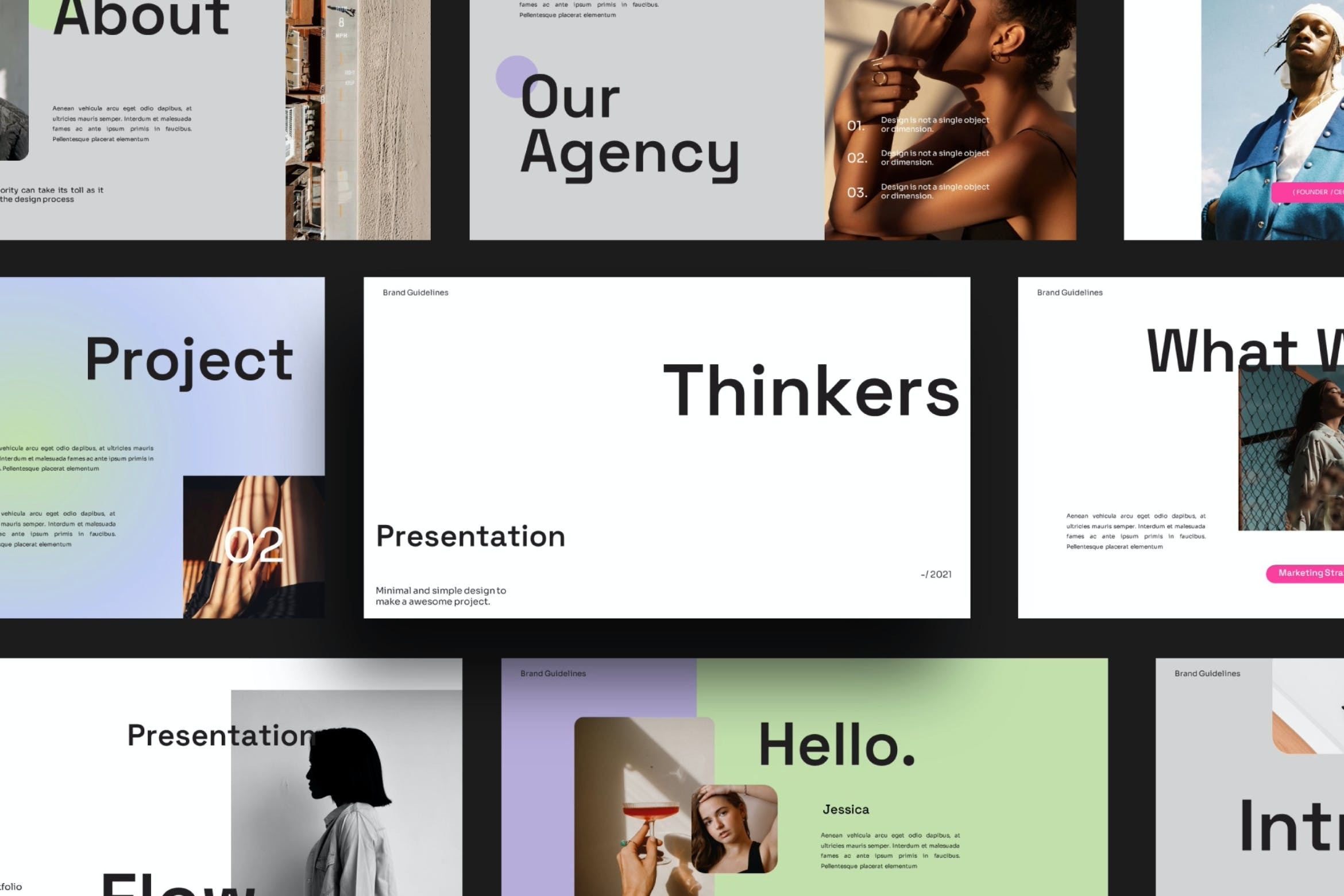 现代简约企业营销策划演示文稿设计Keynote模板 Thinkers Presentation Keynote插图