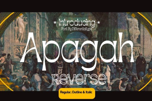 现代复古品牌海报标题设计衬线英文字体安装包 Apagah Reverse