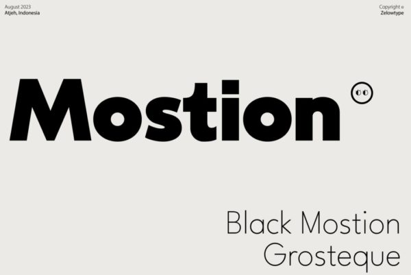 现代时尚几何风动感杂志海报标题排版LOGO徽标设计无衬线英文字体 ZT Mostion