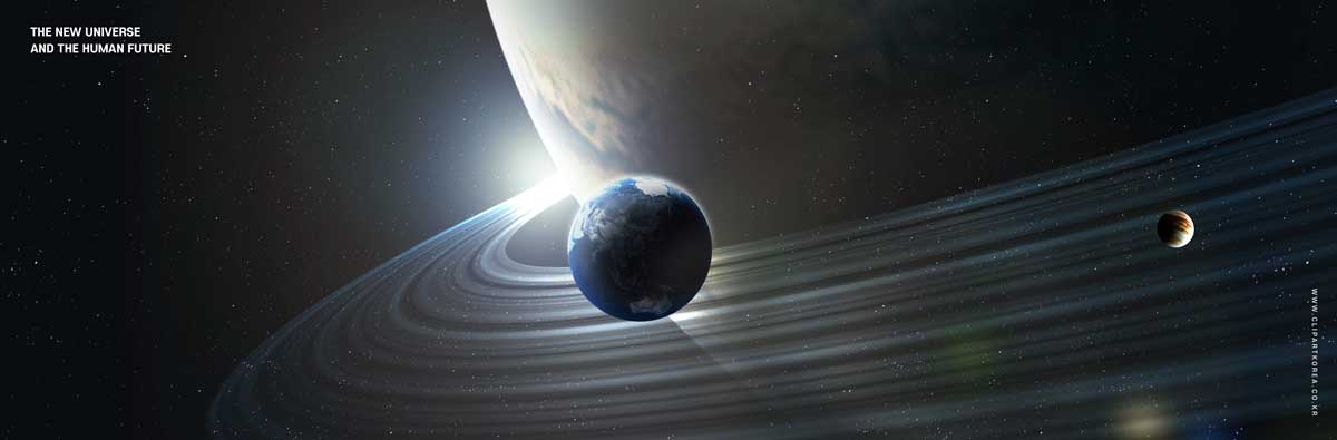 13款未来科幻宇宙外太空数码星球行星科技海报Banner主视觉设计PSD分层模板素材 Sci-fi universe planet poster template插图7