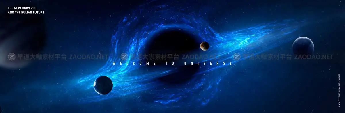 13款未来科幻宇宙外太空数码星球行星科技海报Banner主视觉设计PSD分层模板素材 Sci-fi universe planet poster template插图3