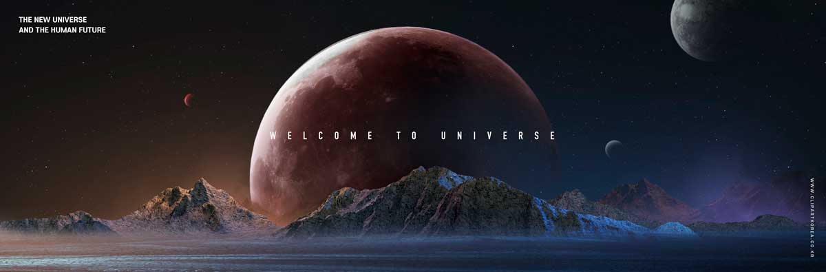 13款未来科幻宇宙外太空数码星球行星科技海报Banner主视觉设计PSD分层模板素材 Sci-fi universe planet poster template插图2