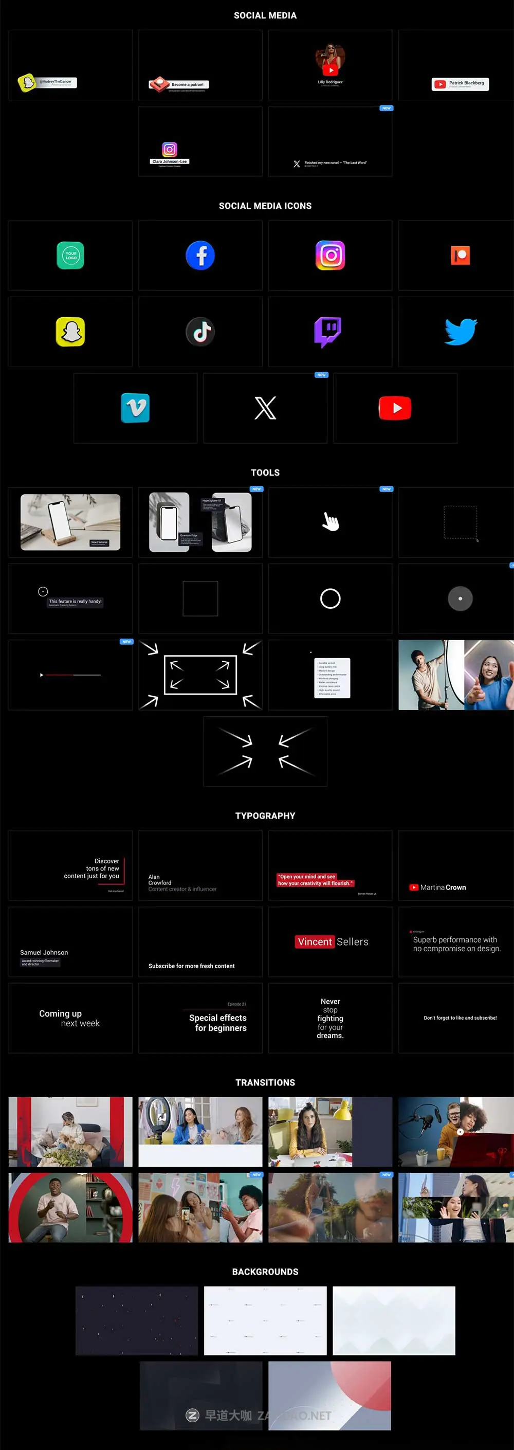 达芬奇预设 84组创意社交媒体品牌推广片尾头像点赞订阅关注分享图形动画 MotionVFX – mTuber 3 For DaVinci插图2 达芬奇预设 84组创意社交媒体品牌推广片尾头像点赞订阅关注分享图形动画 MotionVFX – mTuber 3 For DaVinci插图2