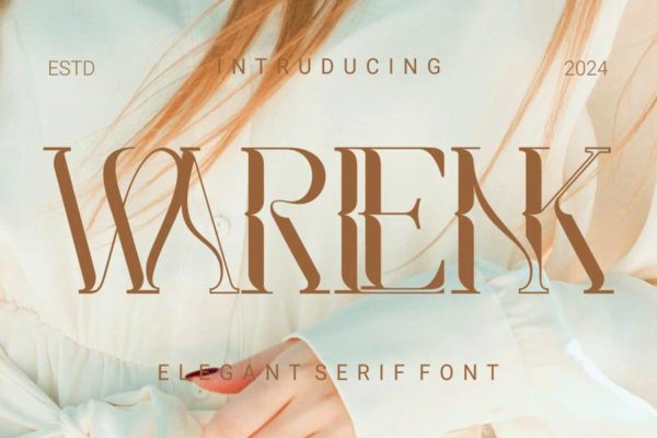 现代优雅婚礼博客标题LOGO徽标设计PS花体英文字体安装包 Warlenk – Elegant Serif Font