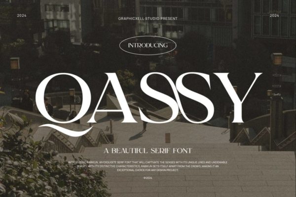 80年代复古老式婚礼包装品牌LOGO设计衬线英文字体安装包 Qassy Elegant Serif Font Typeface