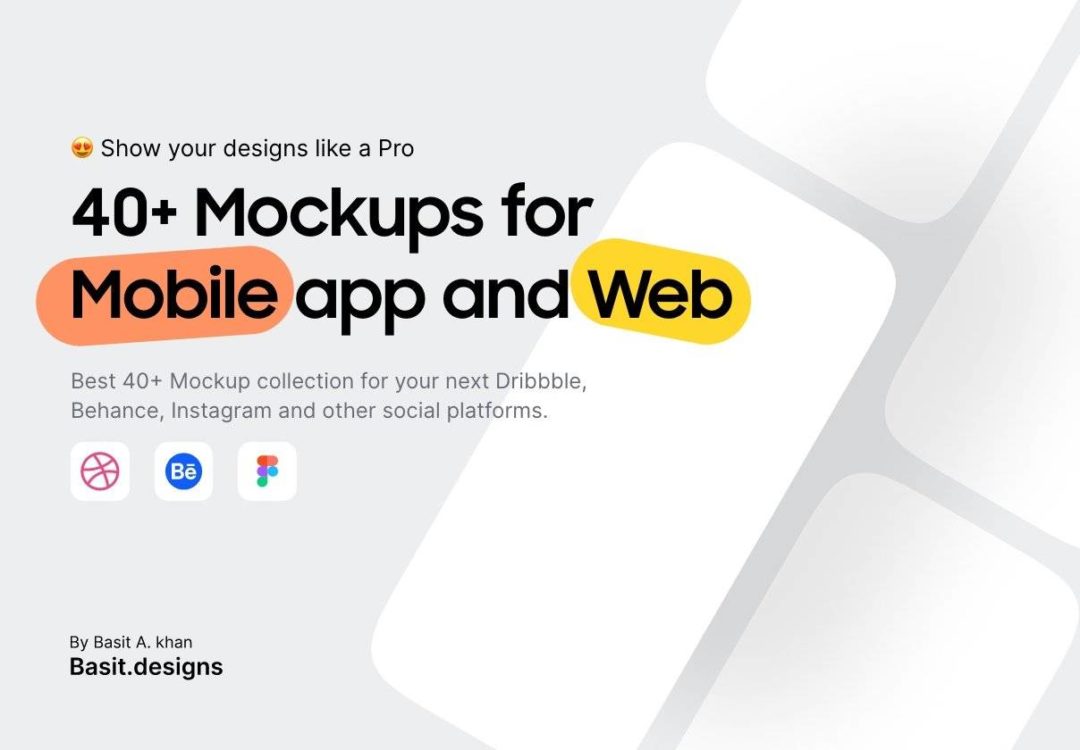 40款极简APP应用程序&网站界面设计展示效果图样机Figma模板 Pro UI Design Mockup Collection