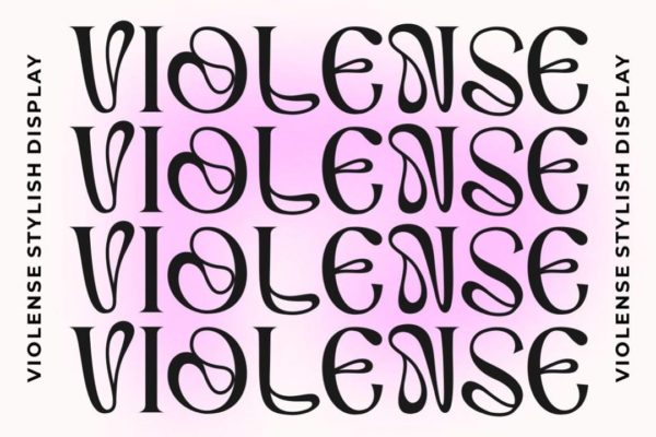 80年代复古花体婚礼海报标题徽标LOGO设计PS英文字体安装包 Violense – Stylish Display Font