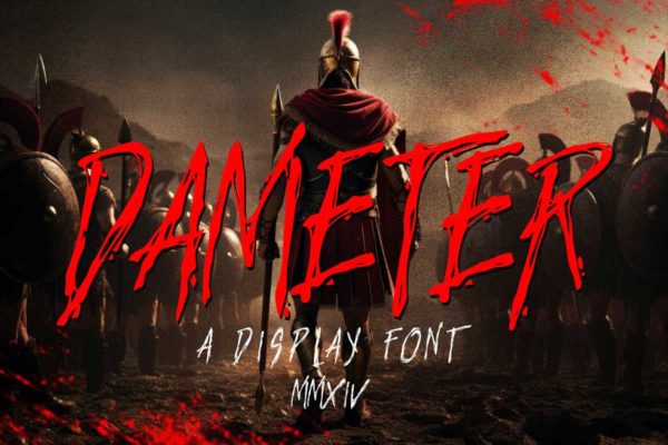 复古恐怖电影海报复杂标题徽标LOGO设计PSAI英文字体安装包 Dameter Horror Display Font