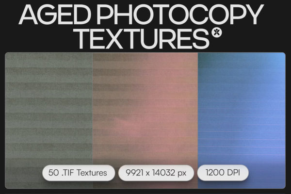 50款逼真粗糙喷墨打印复印扫描效果噪点纹理PS背景图片设计素材 Soron Supply – Aged Photocopy Textures