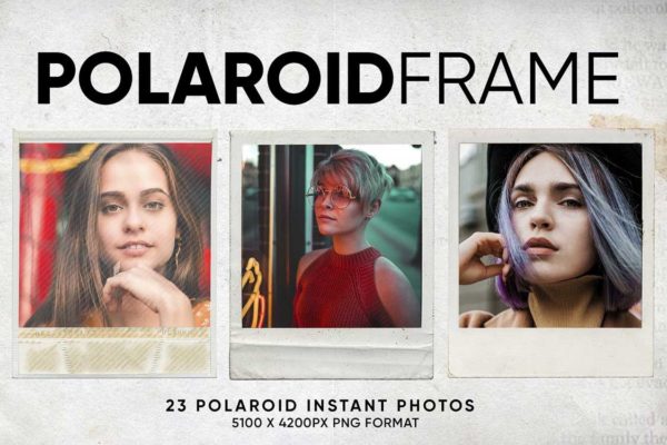 23款复古宝丽来相片相框模拟情绪版设计PNG免抠背景图素材 Jorge Salazares – Polaroid Frame