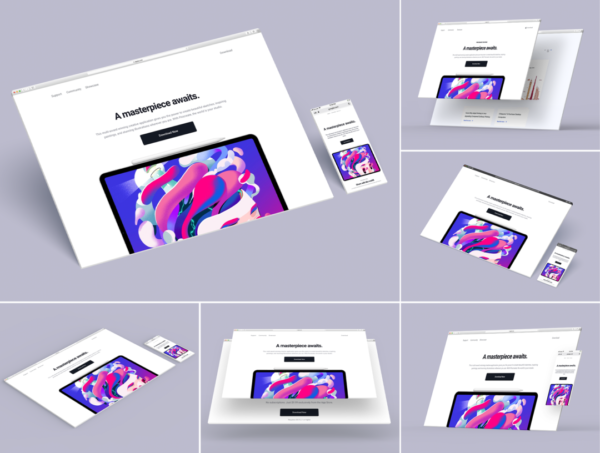 10款逼真响应式网站登陆页面设计3D浏览器演示效果图PS贴图样机模板 Website Browser Mockup