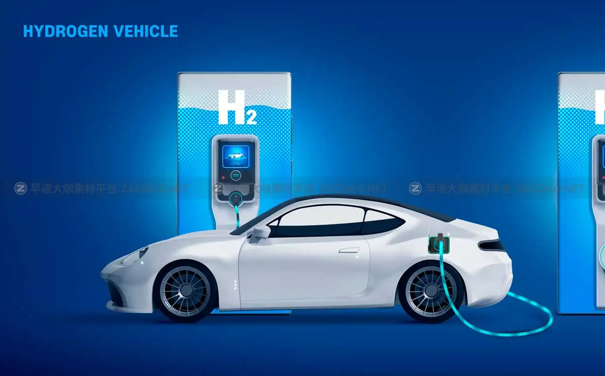 12款创意氢气新能源汽车电车主视觉KV海报设计PS分层源文件模板 Hydrogen new energy vehicle poster插图8