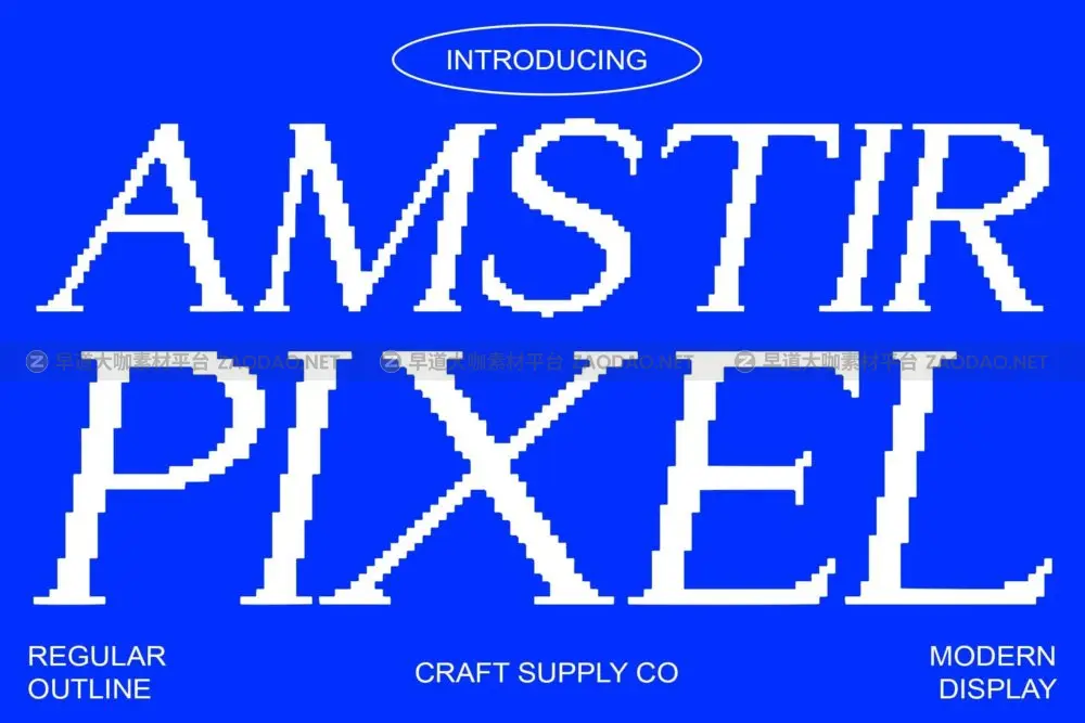 现代怀旧品牌海报徽标设计衬线英文字体安装包 Amstir Pixel插图