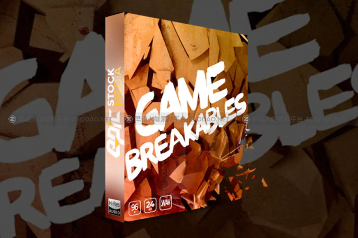 534组玻璃破碎石块碰撞钢铁金属撞击敲打挖矿游戏音效素材包 Epic Stock Media Game Breakables插图