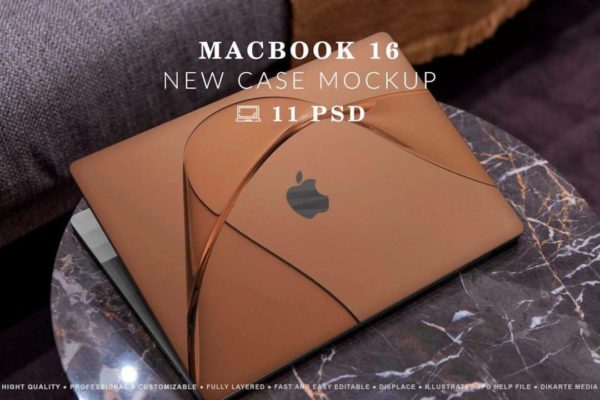 12款逼真苹果笔记本电脑保护壳外观设计展示效果图PSD样机模板 MacBook Case Mockups