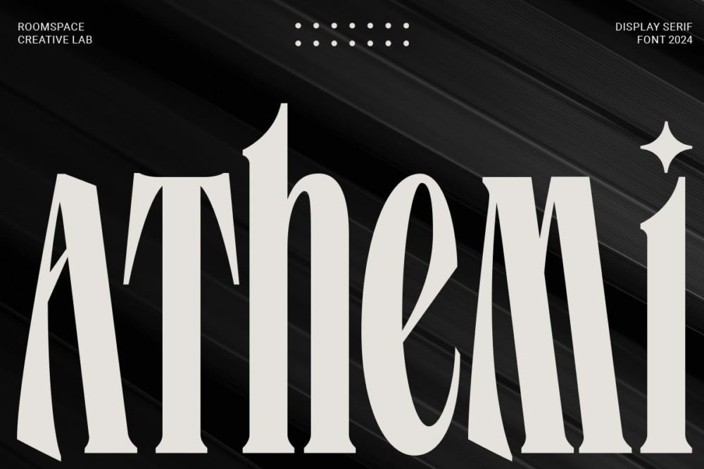 现代时尚杂志海报商标设计衬线英文字体安装包 Athemi Elegant Condensed Serif Logo Font插图