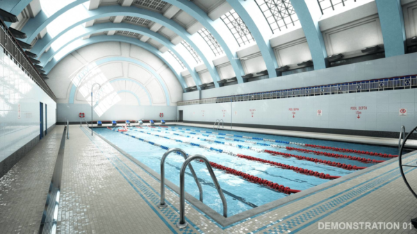 UE素材 室内游泳池游泳馆场景3D模型设计素材 Unreal Engine – Modular Swimming Pool Megapack v4.26