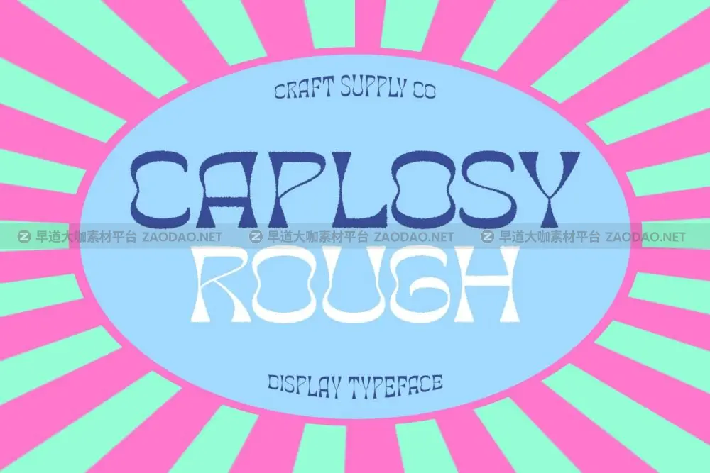 现代迷幻海报包装徽标设计装饰英文字体安装包 Caplosy Rough插图