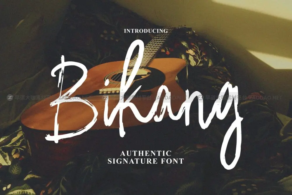 时尚书法风格品牌海报邀请函设计手写英文字体安装包 Bikang Brush Signature插图