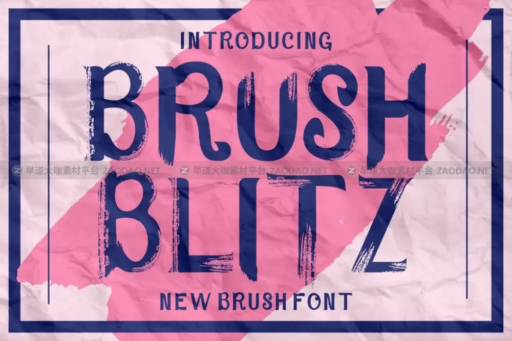 现代品牌杂志海报徽标设计装饰英文字体安装包 Brush Blitz – Brush Font插图