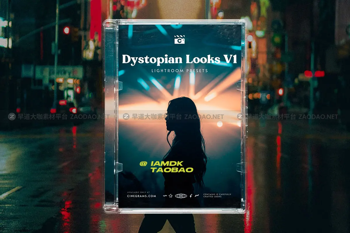 暗调反乌托邦电影美学颗粒纹理夜间街拍摄影照片调色Lightroom预设 CINEGRAMS – Dystopian Looks V1插图