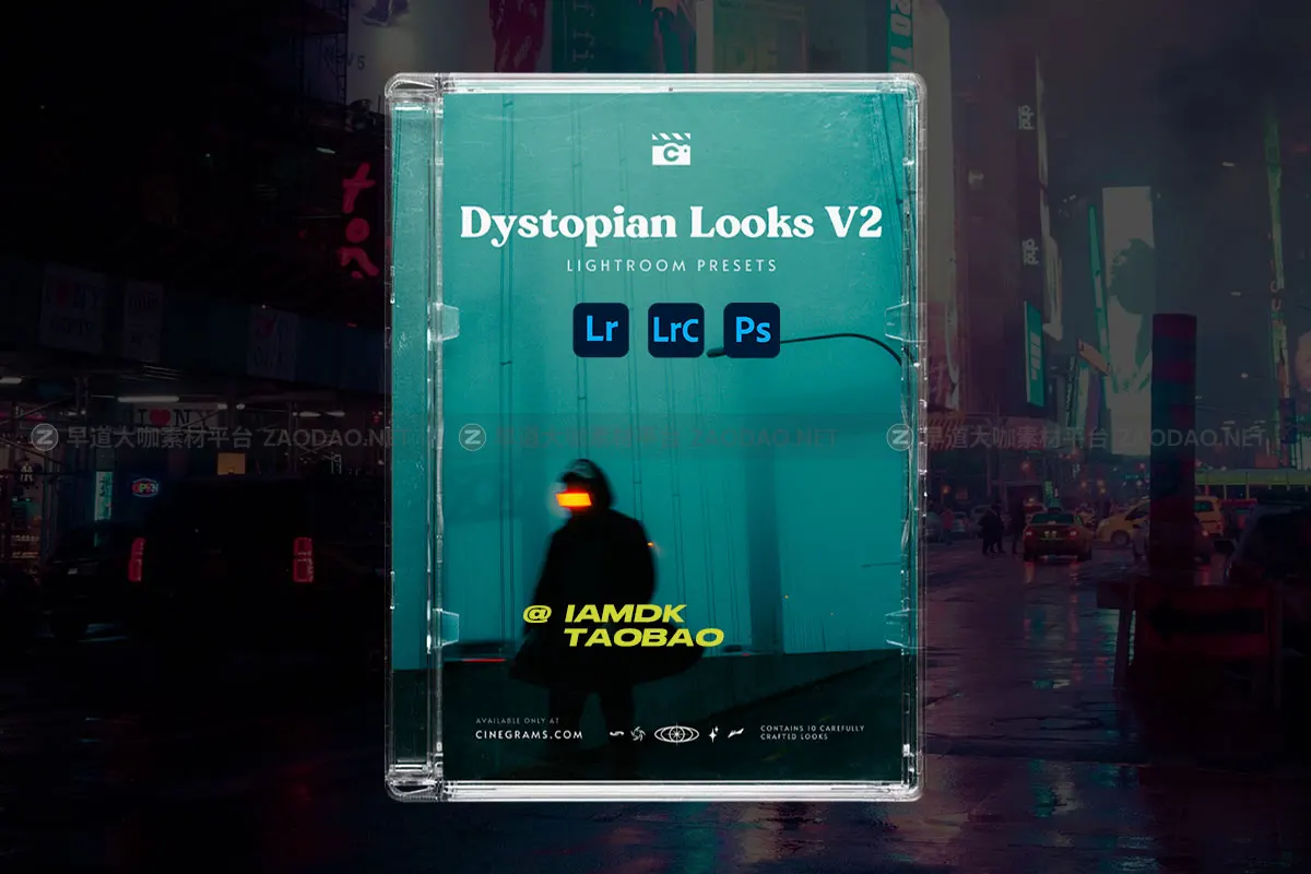 黑暗反乌托邦电影美学城市街头夜景摄影照片调色Lightroom预设包 CINEGRAMS – Dystopian Looks V2插图