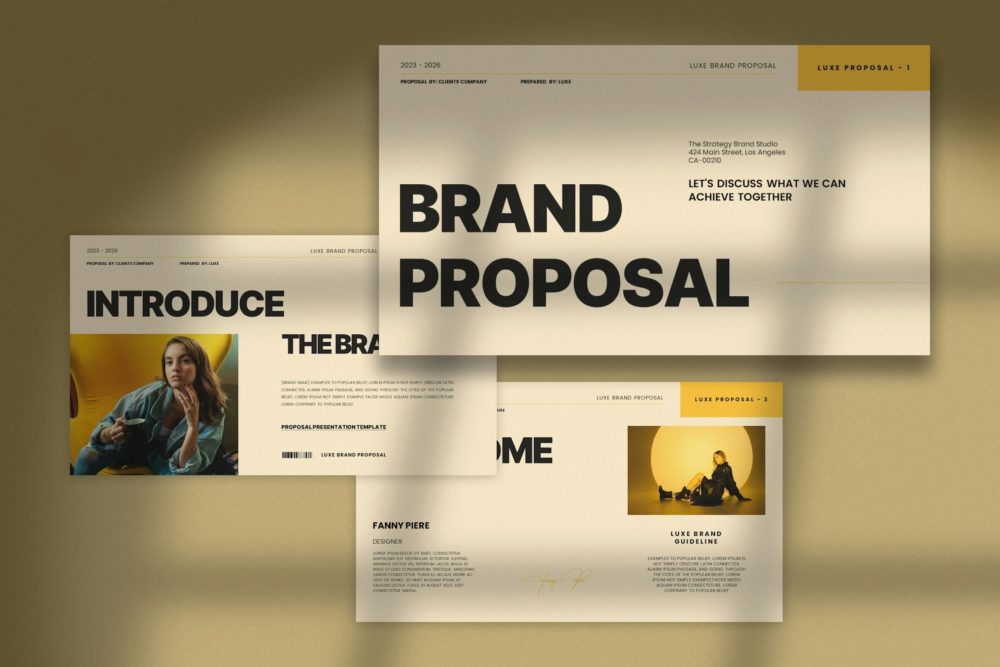 时尚品牌营销策划提案简报设计Keynote+PPt模板 Luxe – Brand Proposal Keynote+PowerPoint Template插图