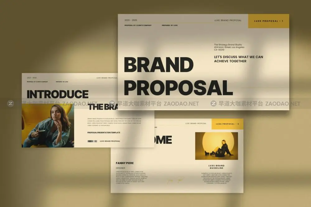 时尚品牌营销策划提案简报设计Keynote+PPt模板 Luxe – Brand Proposal Keynote+PowerPoint Template插图