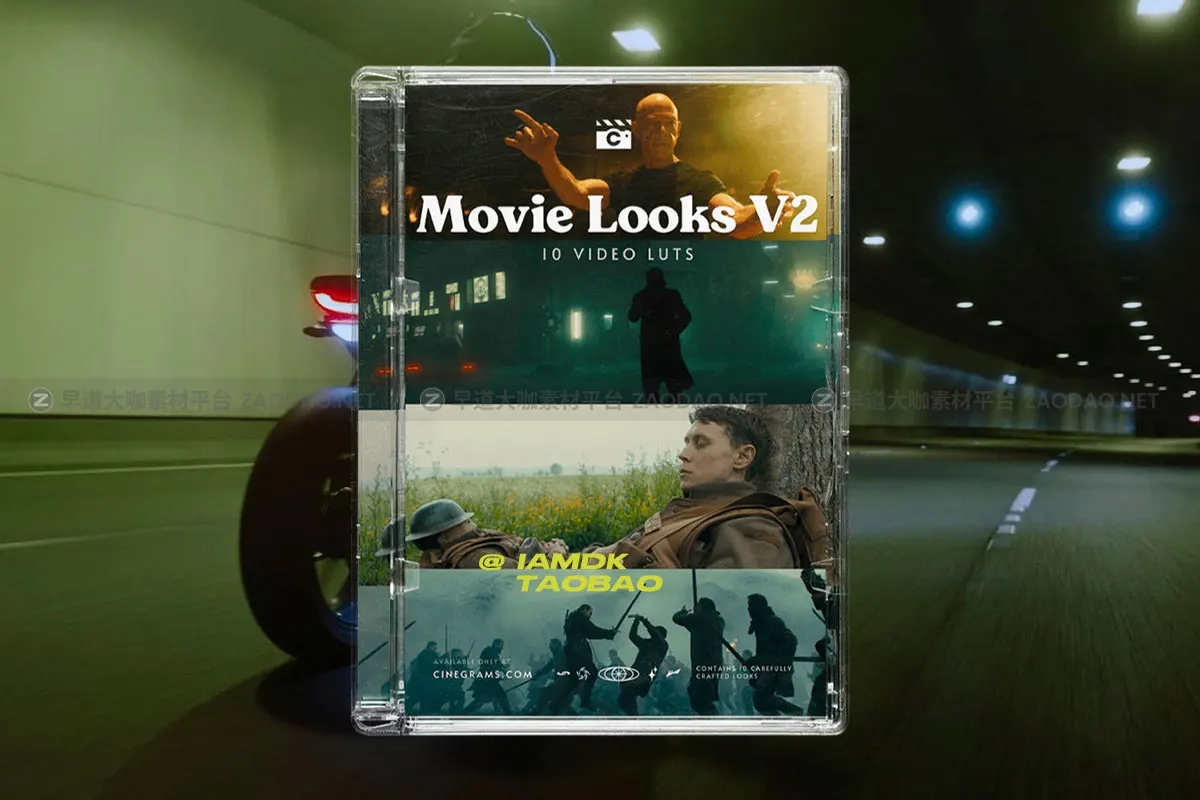10组好莱坞大片电影美学视频调色色彩分级LUT预设 Cinegrams – Movie Looks V2插图
